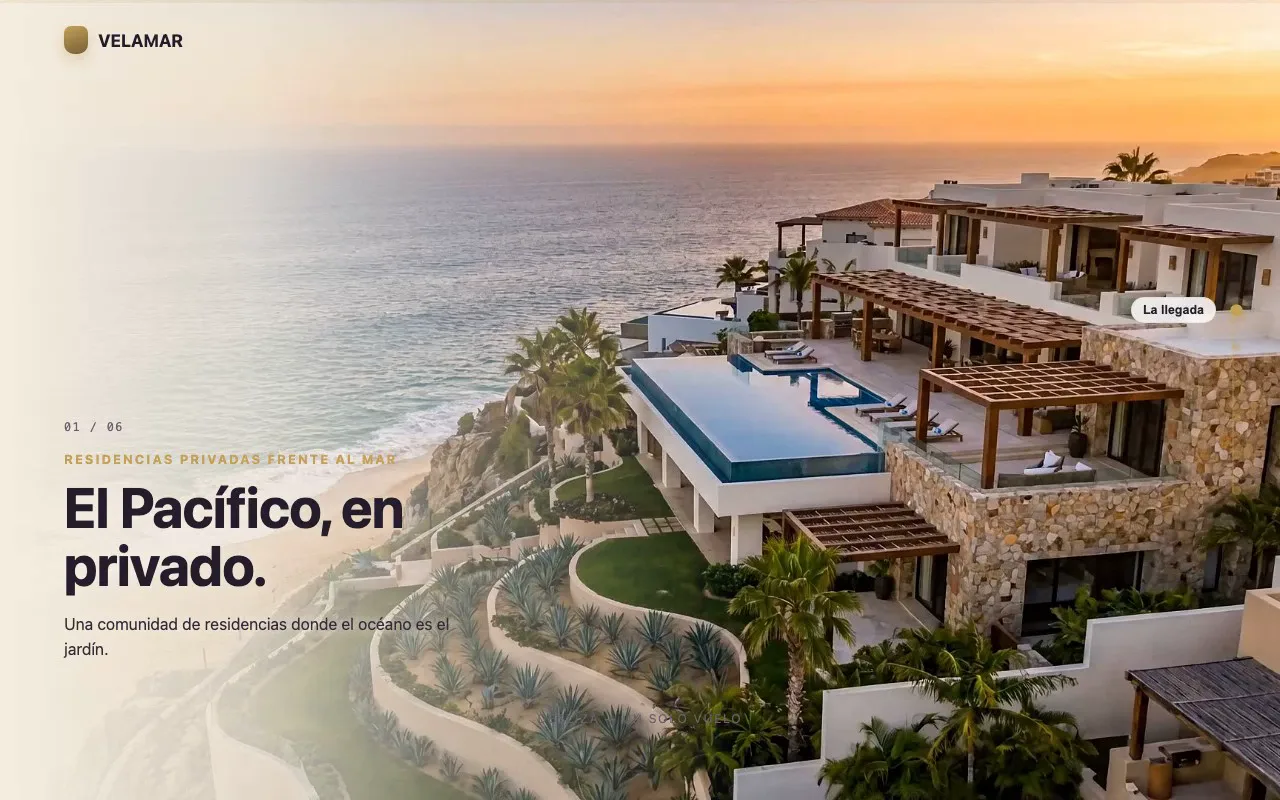 Demo VELAMAR — residencial de lujo frente al mar