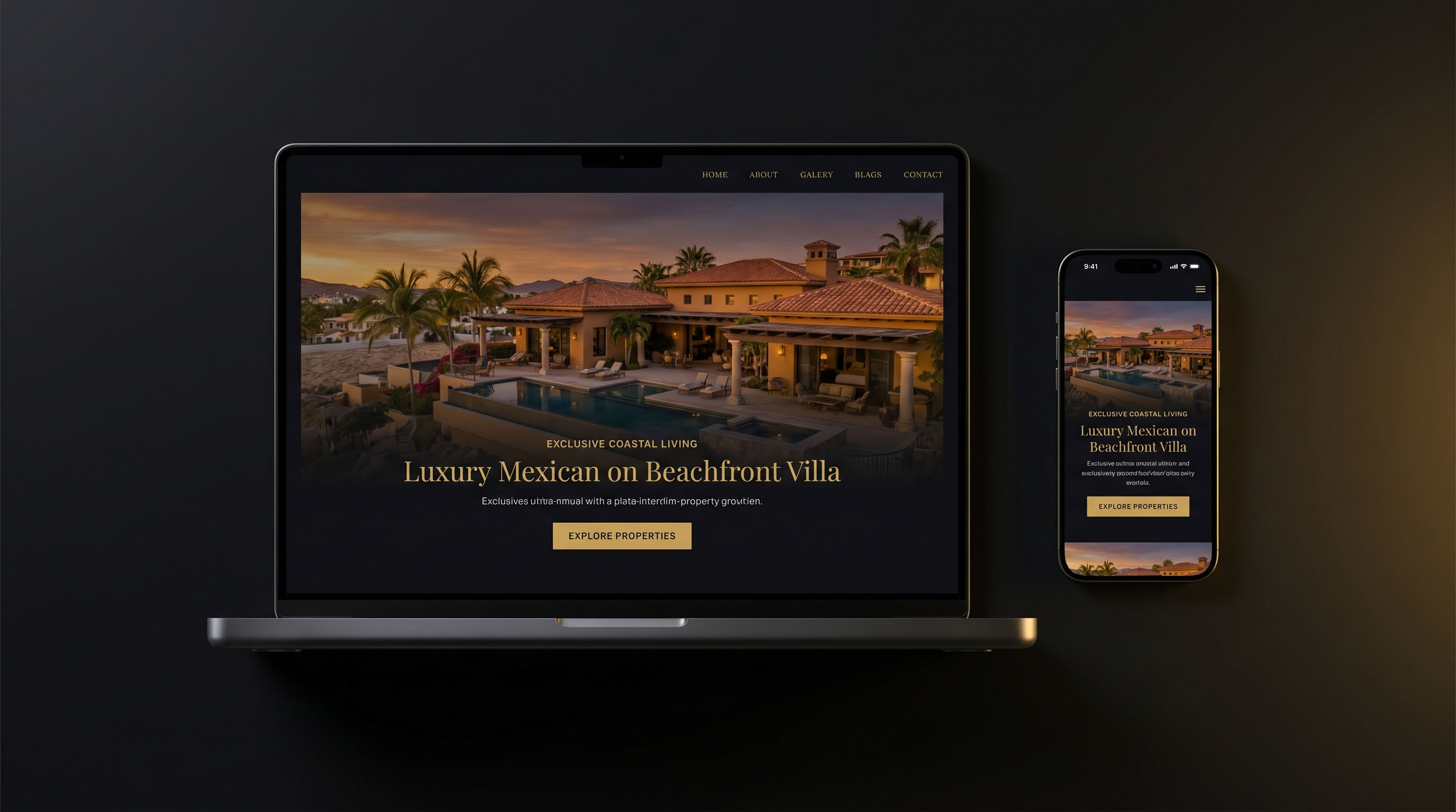 Mockup de sitio web premium para negocio