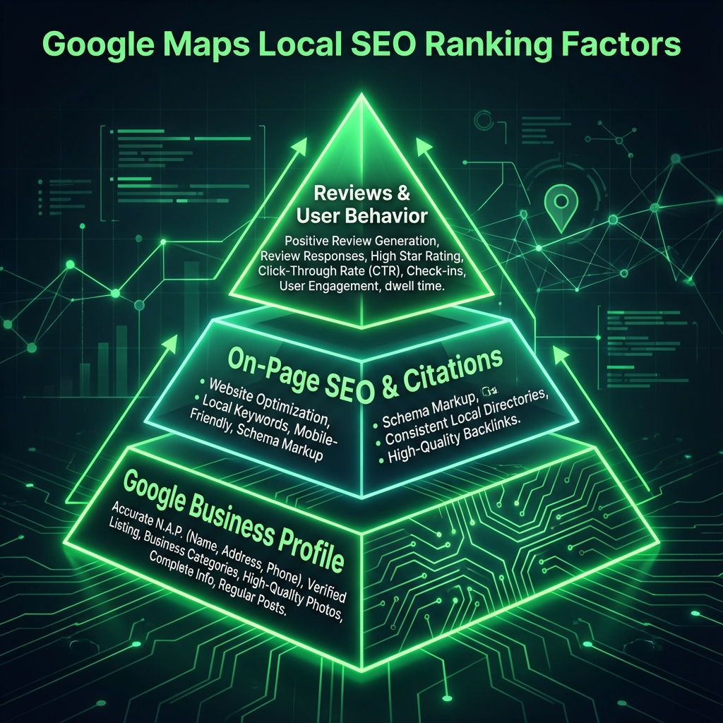 Pirámide de Factores de Ranking en Google Maps
