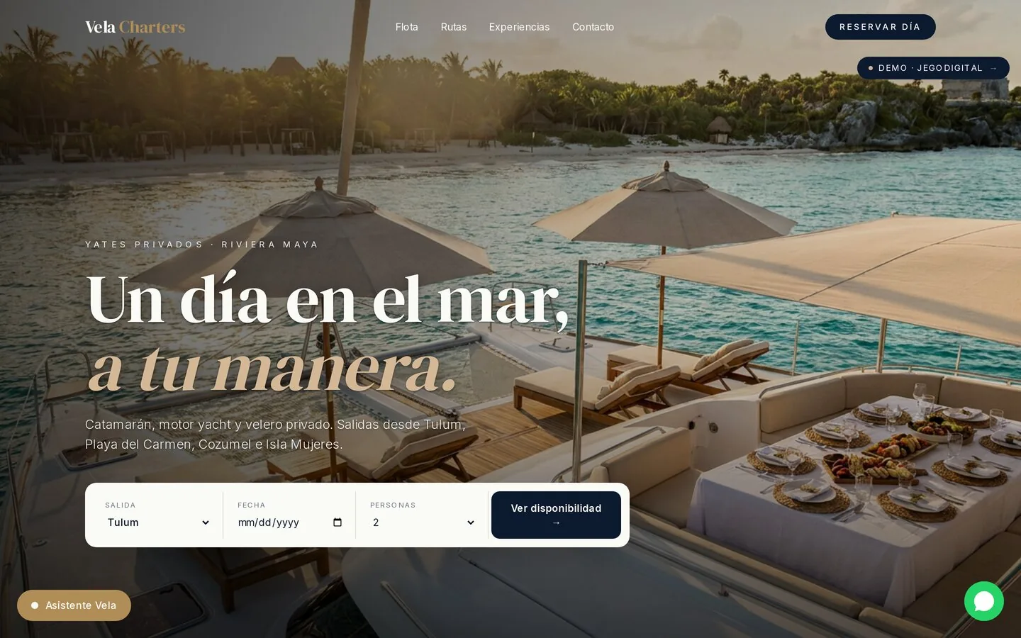 Demo Vela Charters