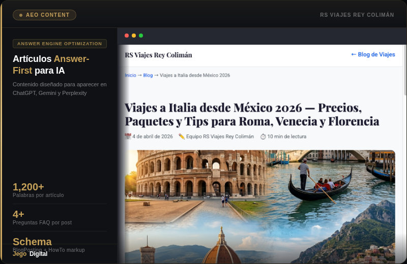 RS Viajes Rey Colimán — Blog Article Quality