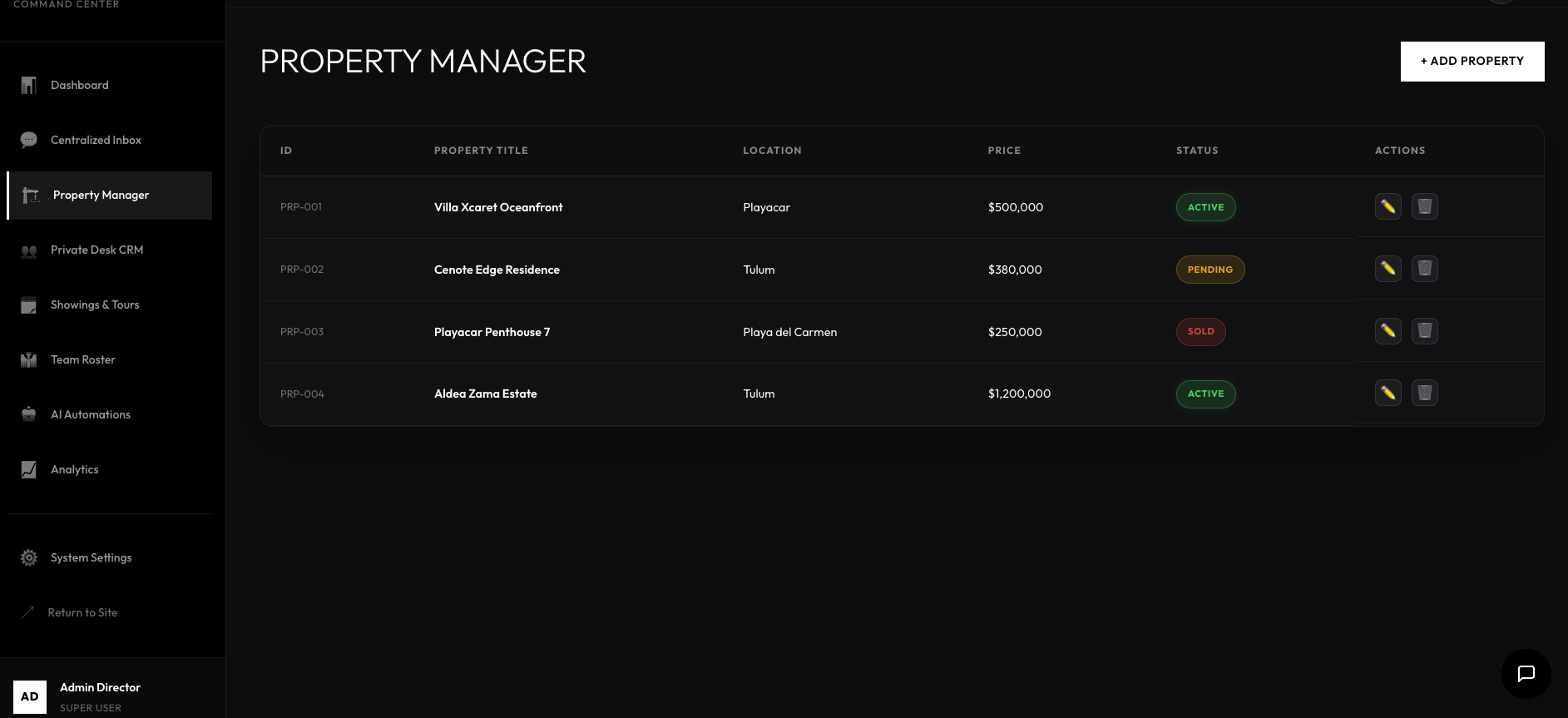 Property Manager Center