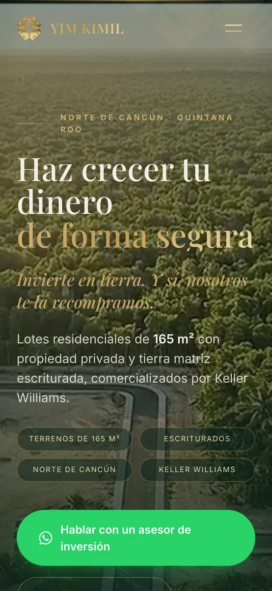 Sitio de Yim Kimil Investments en celular